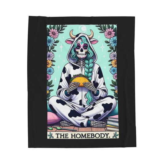 Tarot- Homebody Velveteen Plush Blanket, Soft Throw for Home Decor, Gift for Cow Lovers, Perfect for Cozy Nights, Unique Wall Art 50" × 60" Printify All Over Prints Rhythm & Drip Apparel