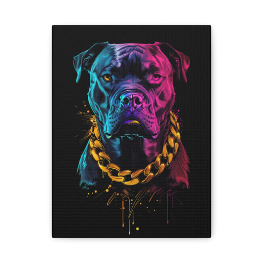 Dog- Vibrant Dog Portrait Canvas Print, Colorful Pet Art Wall Decor, Dog Lover Gift, Home Decoration, Unique Pet Memorial 9" x 12" (Vertical) 1.25" Printify Canvas Rhythm & Drip Apparel