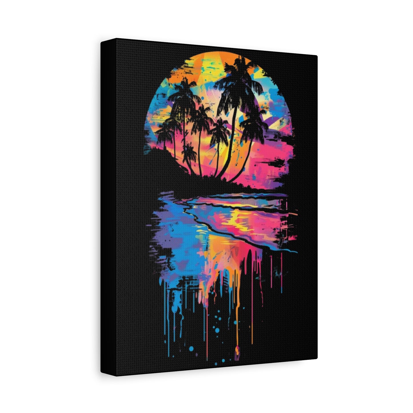 Beach- Vibrant Beach Sunset Canvas Art Print, Tropical Wall Decor, Home Aesthetic, Summer Vibes, Gift for Beach Lovers Printify Canvas Rhythm & Drip Apparel