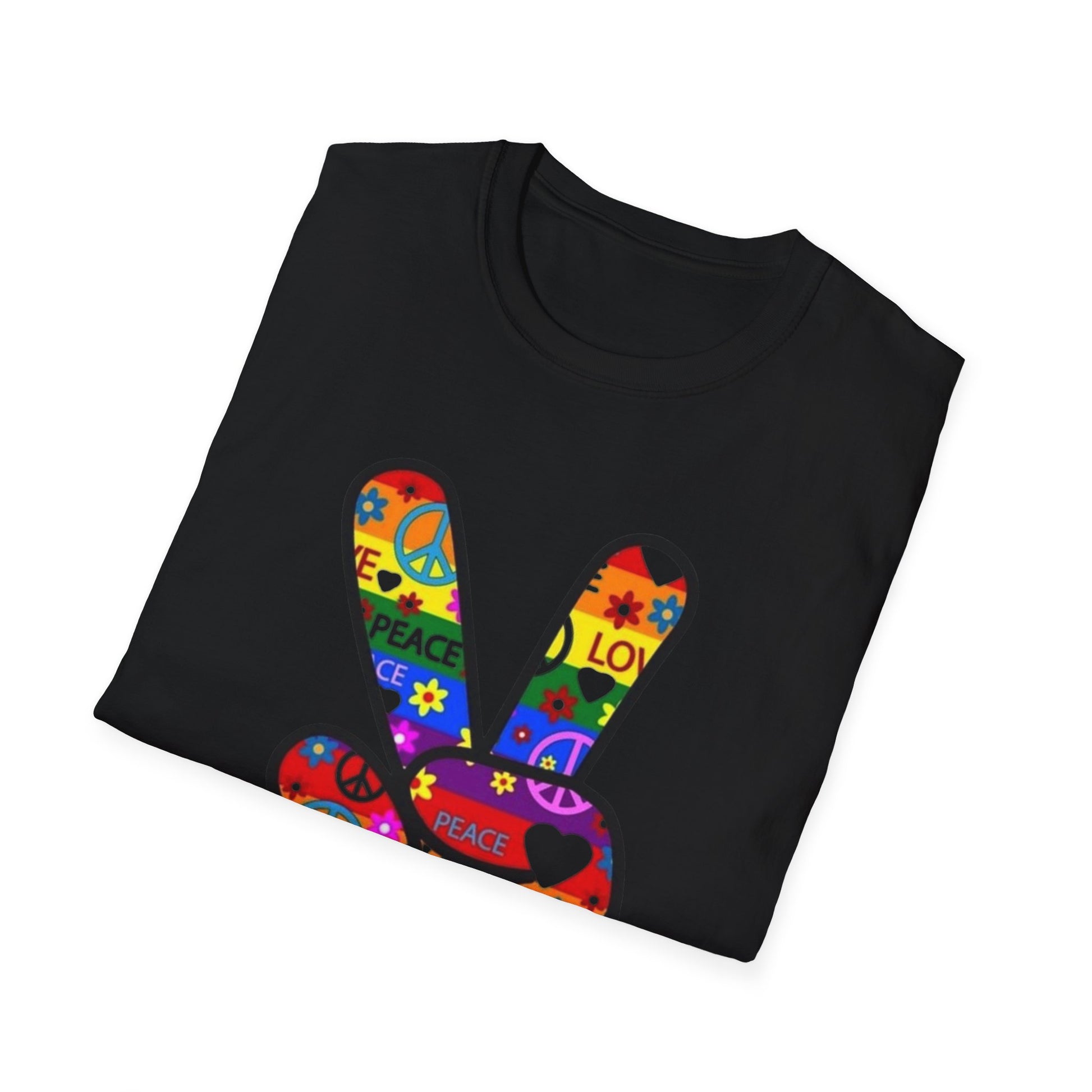 Colorful Peace and Love T-Shirt Printify T-Shirt Rhythm & Drip Apparel