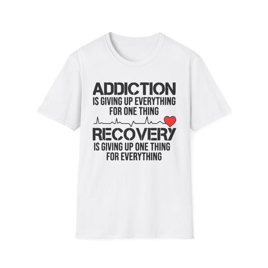 Addiction Recovery Awareness T-Shirt White Printify T-Shirt Rhythm & Drip Apparel