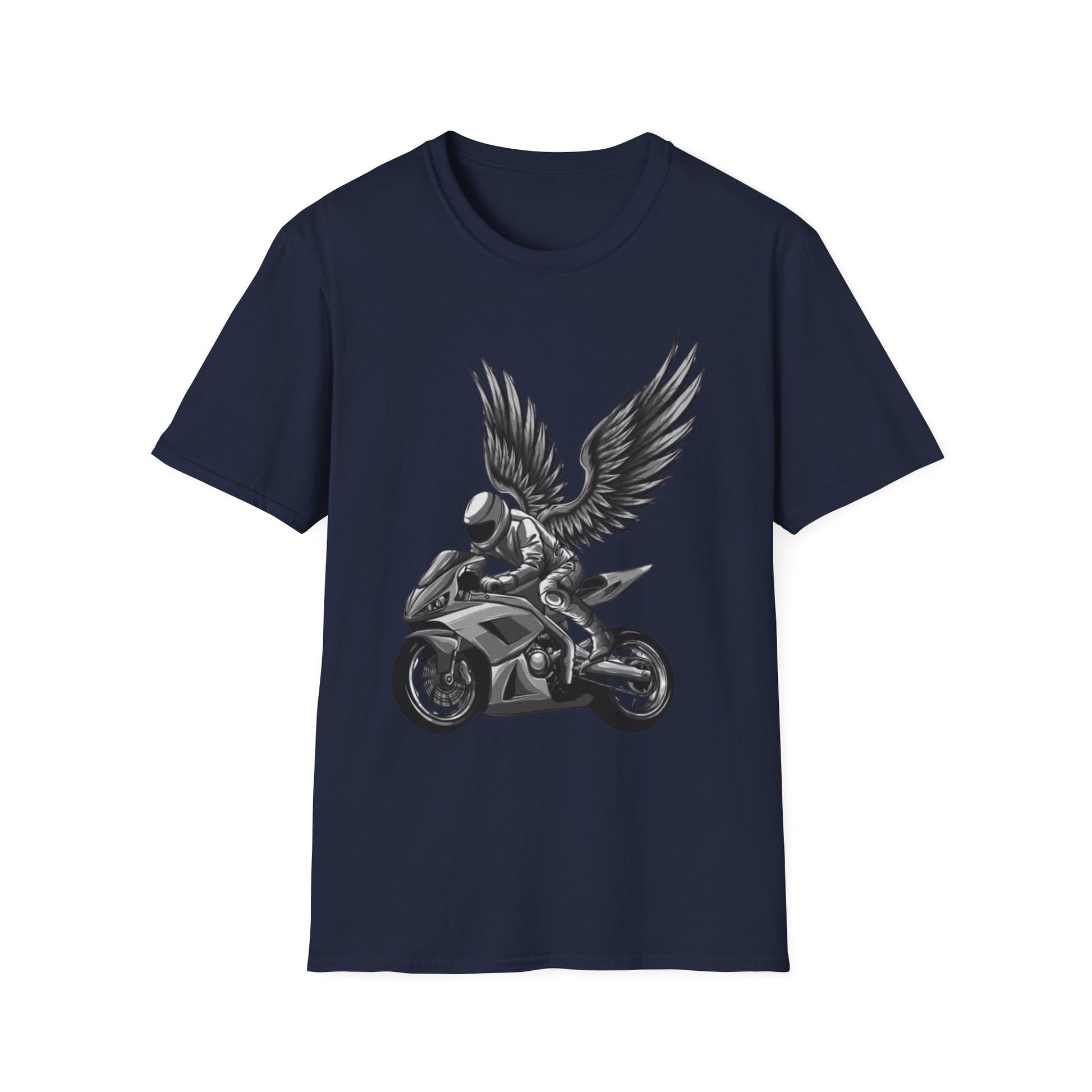 Wings of Freedom Motorbike T-Shirt Navy Printify T-Shirt Rhythm & Drip Apparel