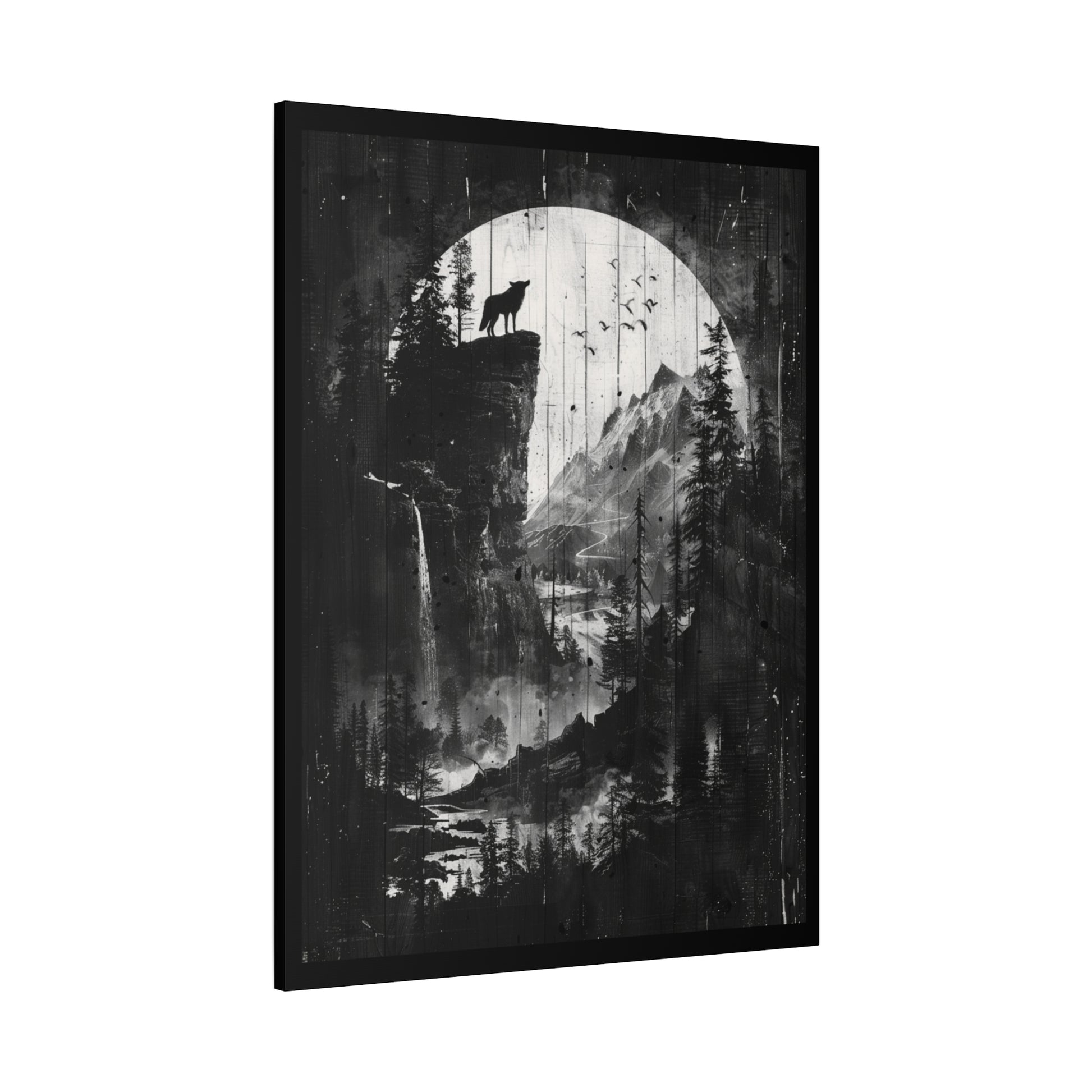 Wolf- Artistic Wolf Wall Art, Canvas Print, Nature Decor, Home Aesthetic, Unique Gift, Wall Decor, Modern Art Rhythm & Drip Canvas Rhythm & Drip Apparel
