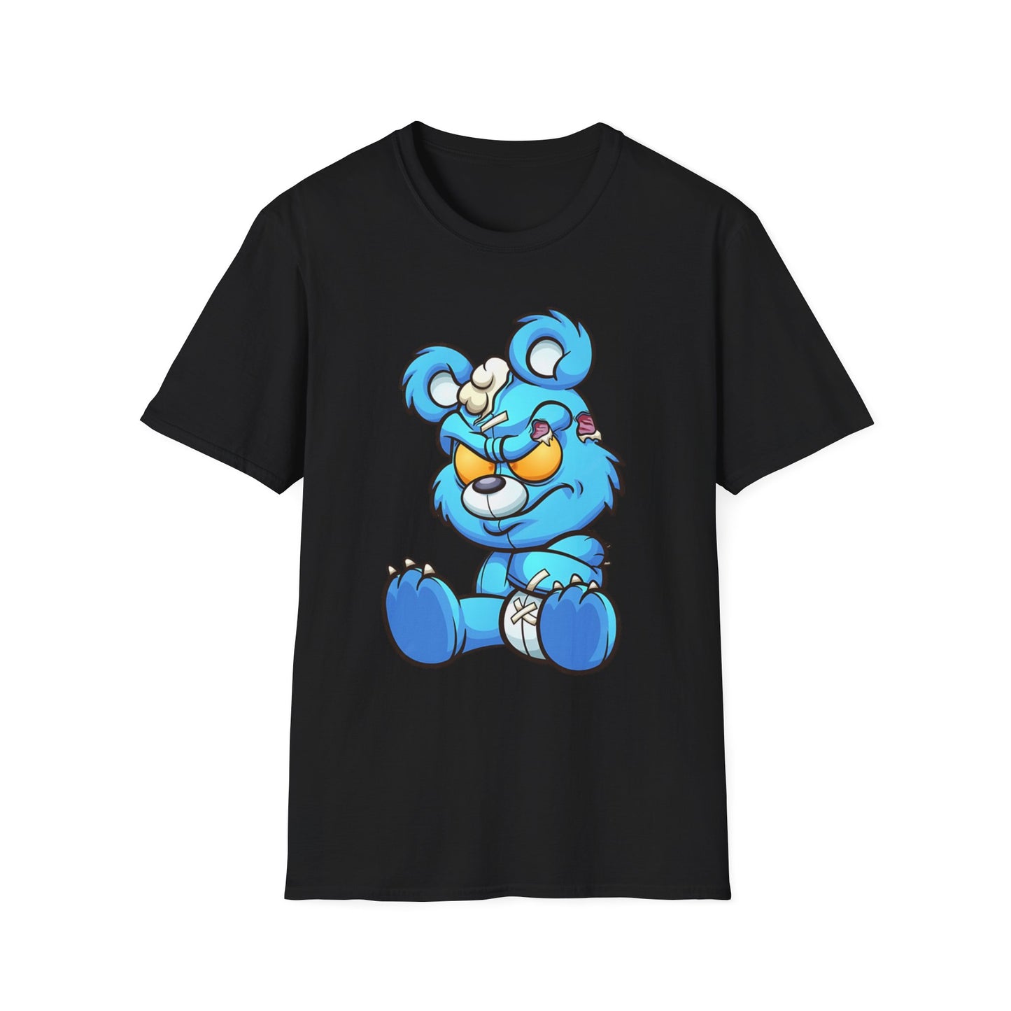 Blue Cartoon Bear T-Shirt Black Printify T-Shirt Rhythm & Drip Apparel