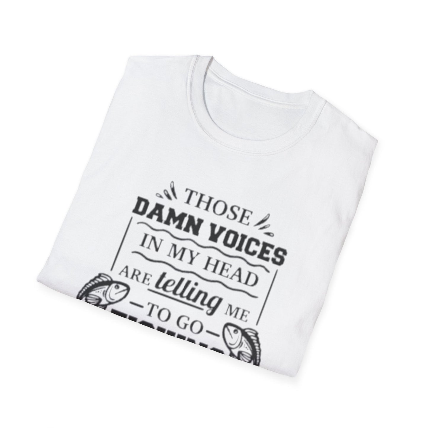 Voices Tell Me To Fish T-Shirt Printify T-Shirt Rhythm & Drip Apparel