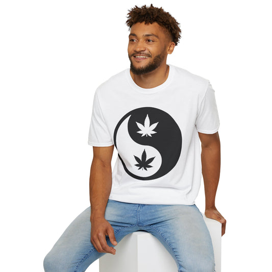 Ying Yang Weed T-Shirt White Printify T-Shirt Rhythm & Drip Apparel