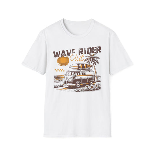 Summer- Wave Rider Club T-Shirt White Printify T-Shirt Rhythm & Drip Apparel