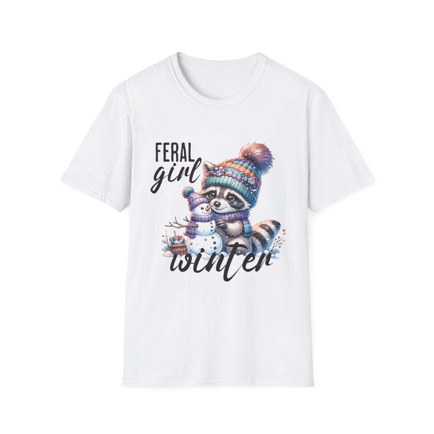 Winter- Feral Girl Winter T-Shirt White Printify T-Shirt Rhythm & Drip Apparel