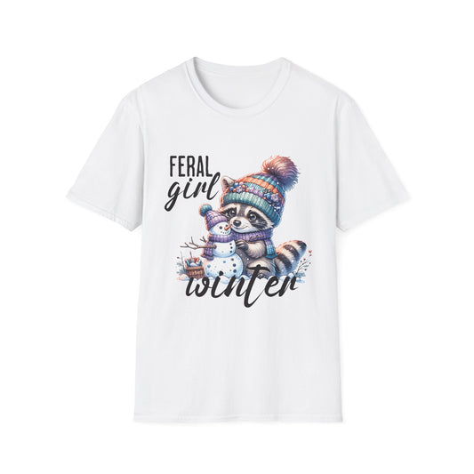 Winter- Feral Girl Winter T-Shirt White Printify T-Shirt Rhythm & Drip Apparel