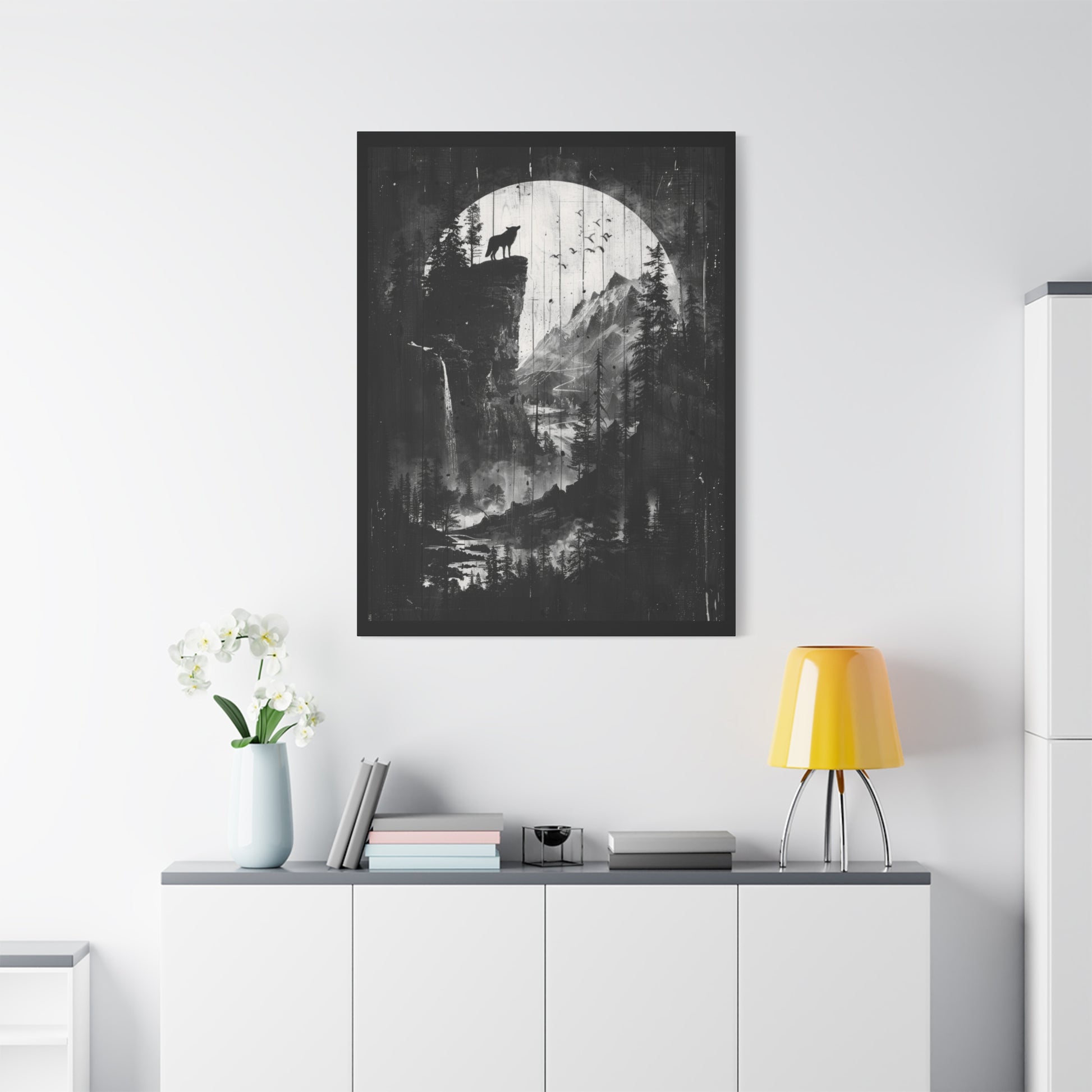 Wolf- Artistic Wolf Wall Art, Canvas Print, Nature Decor, Home Aesthetic, Unique Gift, Wall Decor, Modern Art Rhythm & Drip Canvas Rhythm & Drip Apparel