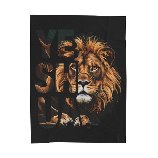Religion- Lion-Themed Velveteen Plush Blanket - Cozy Home Decor, Animal Lover Gift, Warm Throw, Comfortable Bedspread 60" × 80" Printify All Over Prints Rhythm & Drip Apparel