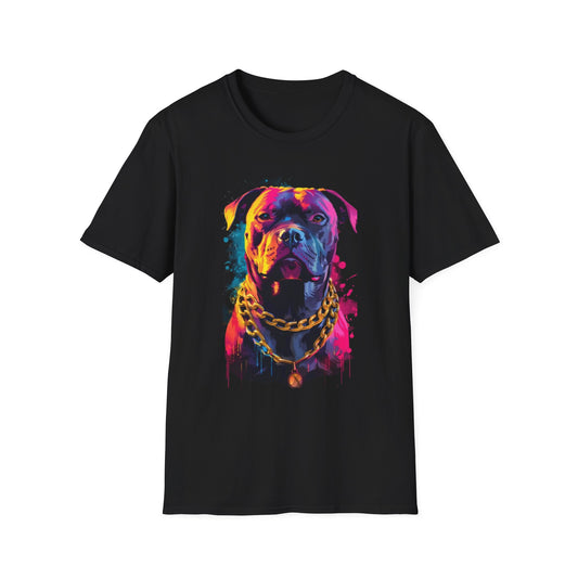 Vibrant Dog Art T-Shirt Black Printify T-Shirt Rhythm & Drip Apparel