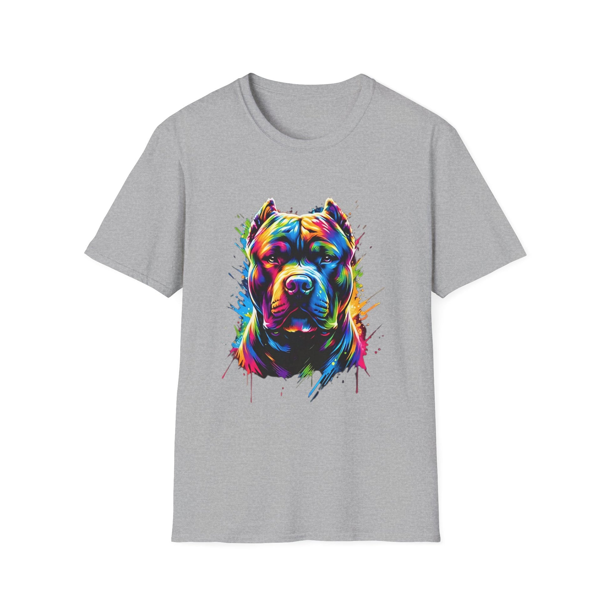 Vibrant Pitbull T-Shirt Sport Grey Printify T-Shirt Rhythm & Drip Apparel