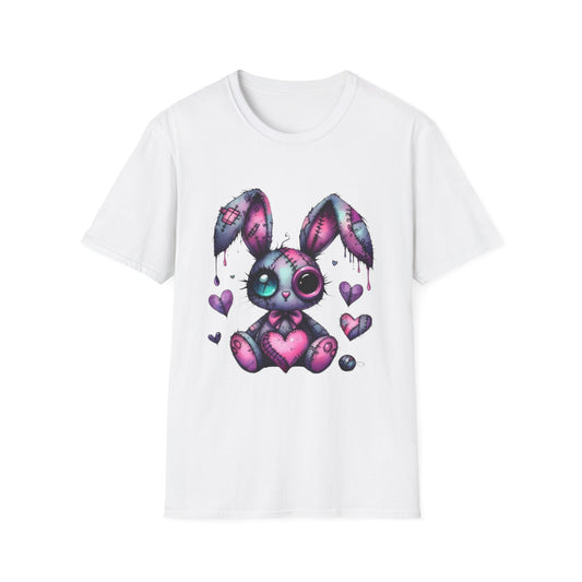 Playful Bunny Graphic T-Shirt - Softstyle Unisex Tee for Cute & Unique Casual Wear