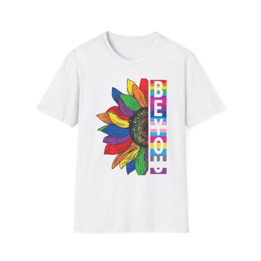 Colorful Sunflower Pride Be You T-Shirt White Printify T-Shirt Rhythm & Drip Apparel