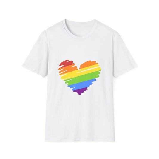 Rainbow Heart Unisex Softstyle T-Shirt - Pride Apparel