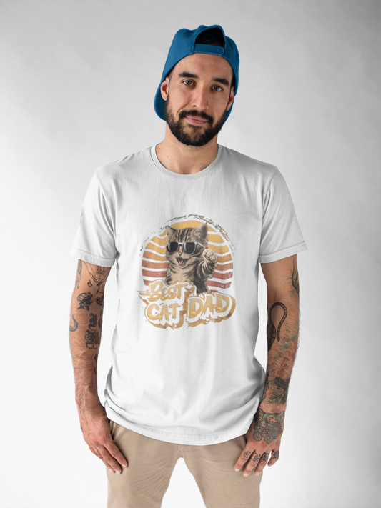 Best Cat Dad T-Shirt Printify T-Shirt Rhythm & Drip Apparel