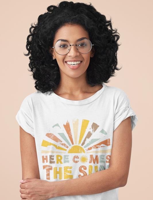 Summer- Here Comes the Sun T-Shirt Printify T-Shirt Rhythm & Drip Apparel