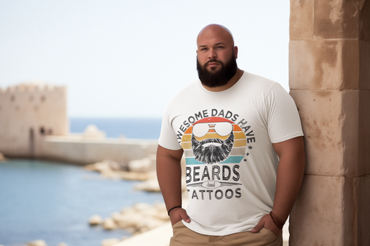 Awesome Dads Have Beards T-Shirt Printify T-Shirt Rhythm & Drip Apparel