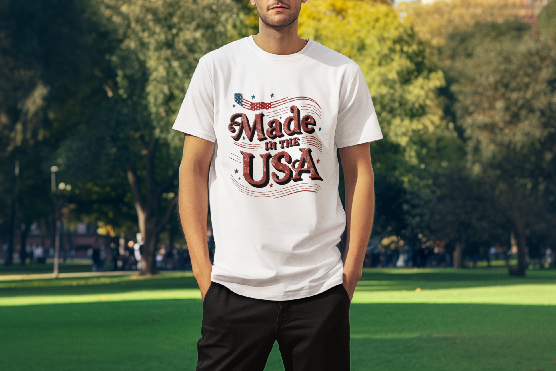 July 4th- Patriotic Made In The USA T-Shirt Printify T-Shirt Rhythm & Drip Apparel