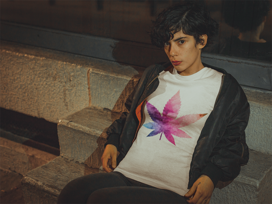 Vibrant Watercolor Leaf T-Shirt Printify T-Shirt Rhythm & Drip Apparel