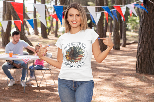 All American Stoner Girl T-Shirt Printify T-Shirt Rhythm & Drip Apparel