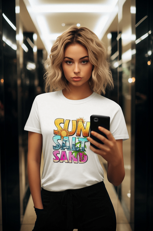 Summer- Sun, Salt, Sand T-Shirt Printify T-Shirt Rhythm & Drip Apparel