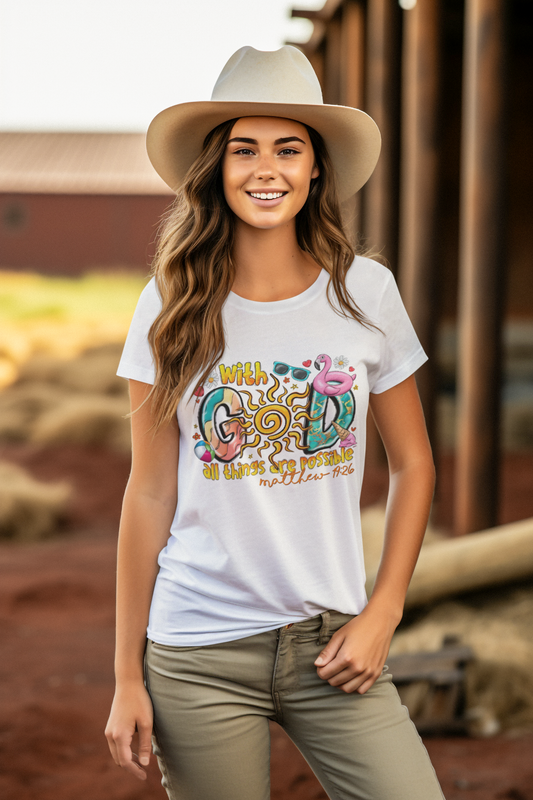 With God, All Things Are Possible T-Shirt Printify T-Shirt Rhythm & Drip Apparel