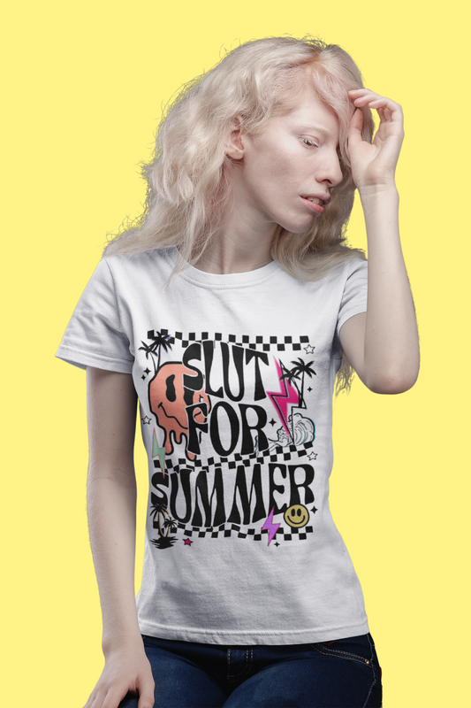 Summer- Slut For Summer T-Shirt Printify T-Shirt Rhythm & Drip Apparel
