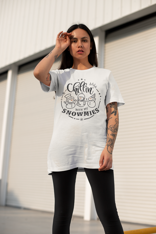 Winter- Chillin' with My Snowmies T-Shirt Printify T-Shirt Rhythm & Drip Apparel
