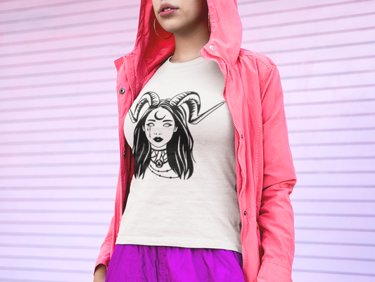 Halloween- Gothic Moon Goddess T-Shirt Printify T-Shirt Rhythm & Drip Apparel