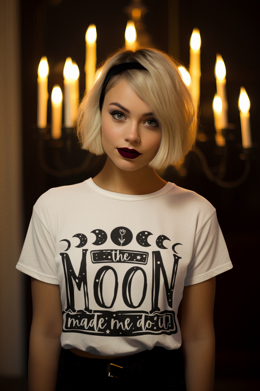 Moon Made Me Do It T-Shirt Printify T-Shirt Rhythm & Drip Apparel