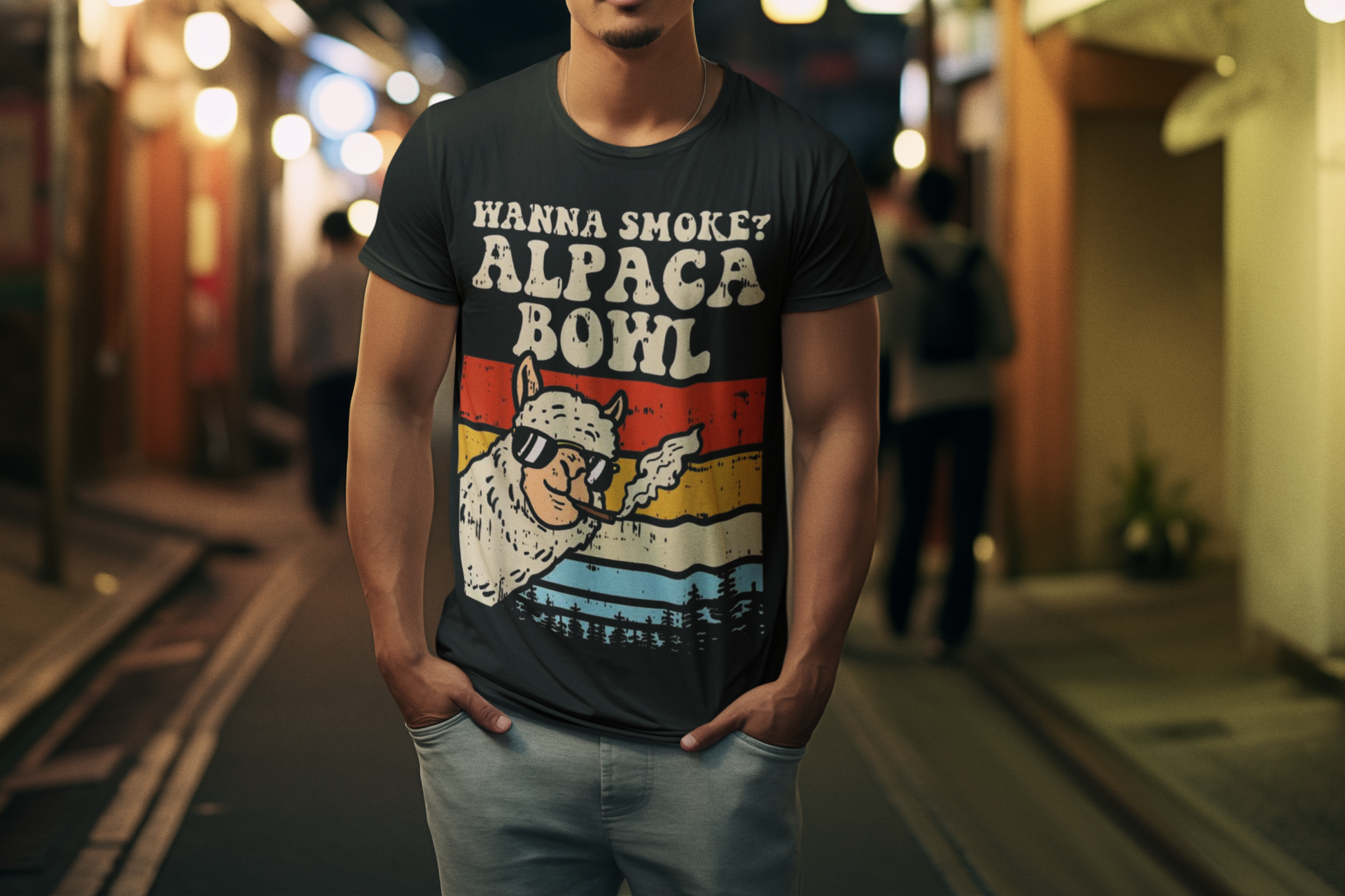 Alpaca Bowl T-Shirt Printify T-Shirt Rhythm & Drip Apparel