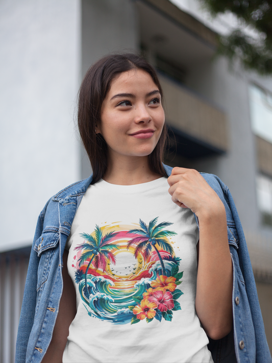 Summer- Tropical Sunset T-Shirt Printify T-Shirt Rhythm & Drip Apparel
