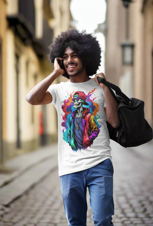 Vibrant Urban Skeleton T-Shirt Printify T-Shirt Rhythm & Drip Apparel