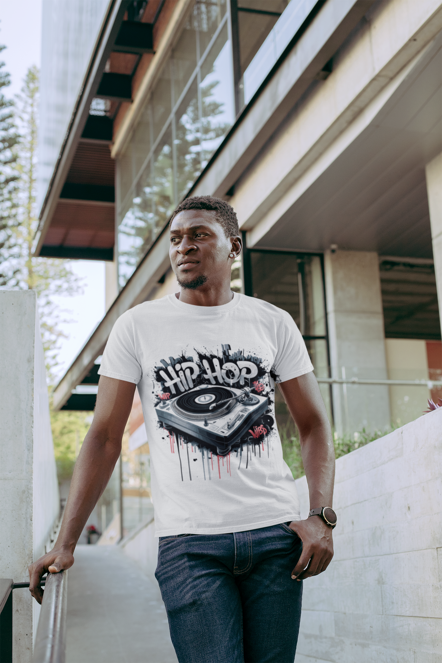 Hip Hop Turntable T-Shirt Printify T-Shirt Rhythm & Drip Apparel
