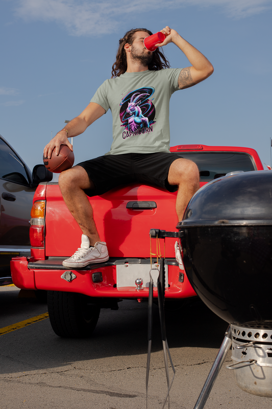 Cosmic Capricorn T-Shirt - Unisex Softstyle Tee with Retro Astrology Design Printify T-Shirt Rhythm & Drip Apparel