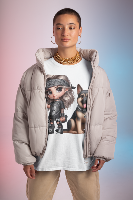 A Girl And Her Dog 1 T-Shirt Printify T-Shirt Rhythm & Drip Apparel