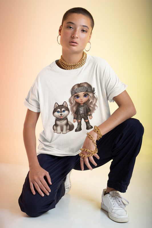 A Girl And Her Dog 3 T-Shirt Printify T-Shirt Rhythm & Drip Apparel