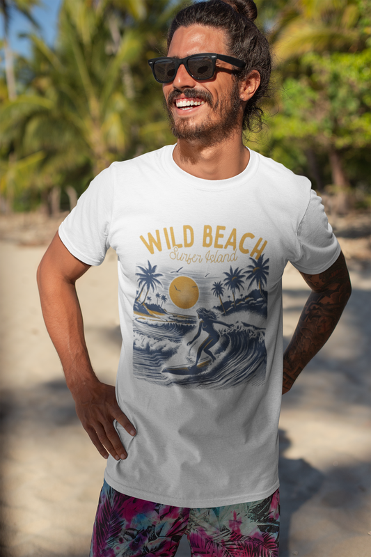 Summer- Wild Beach Surfing T-Shirt Printify T-Shirt Rhythm & Drip Apparel