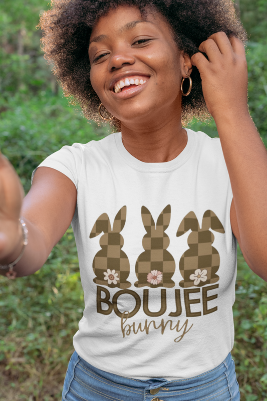 Easter- Boujee Bunny T-Shirt Printify T-Shirt Rhythm & Drip Apparel