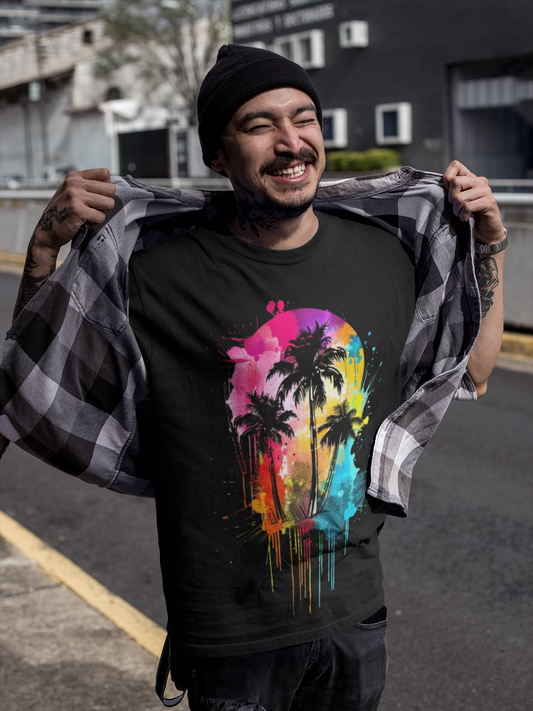 Vibrant Palm Tree T-Shirt Printify T-Shirt Rhythm & Drip Apparel