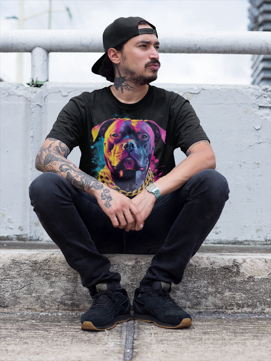 Vibrant Dog Art T-Shirt Printify T-Shirt Rhythm & Drip Apparel