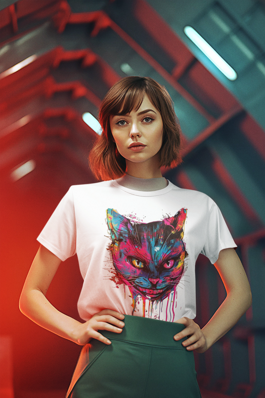 Colorful Cat Graphic T-Shirt Printify T-Shirt Rhythm & Drip Apparel