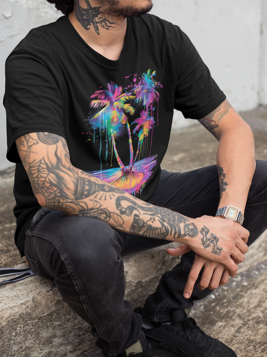 Vibrant Palm Tree T-Shirt Printify T-Shirt Rhythm & Drip Apparel