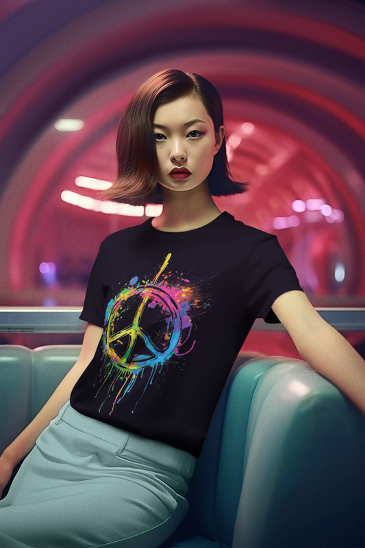 Vibrant Peace Sign T-Shirt Printify T-Shirt Rhythm & Drip Apparel