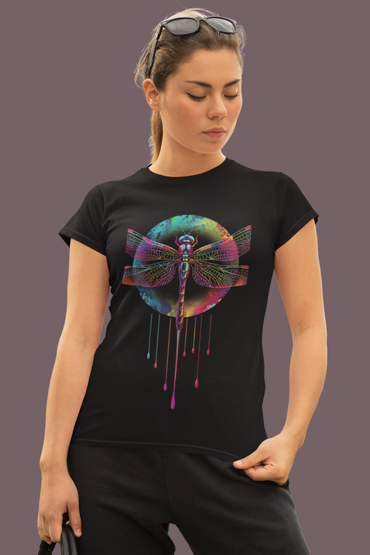 Colorful Dragonfly T-Shirt Printify T-Shirt Rhythm & Drip Apparel