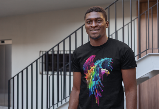 Colorful Abstract Bird T-Shirt Printify T-Shirt Rhythm & Drip Apparel