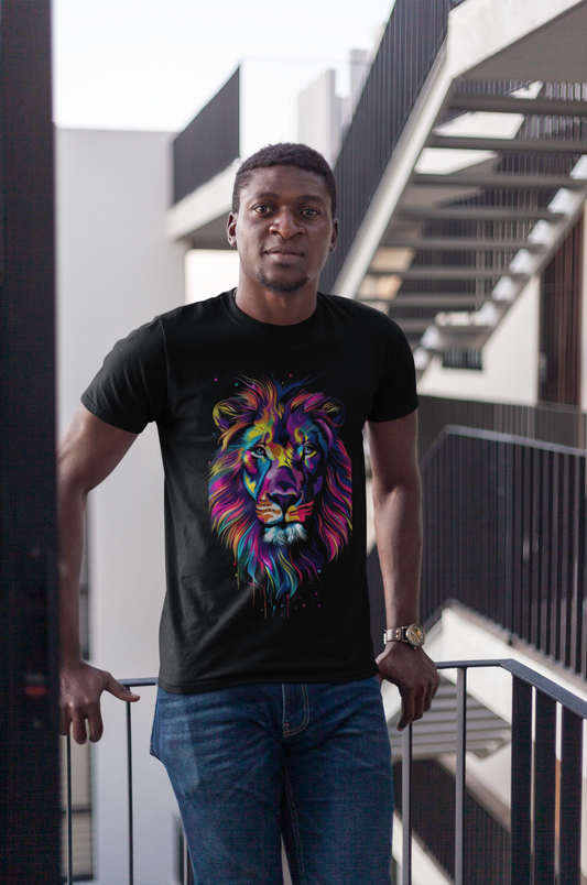 Vibrant Lion Graphic T-Shirt Printify T-Shirt Rhythm & Drip Apparel