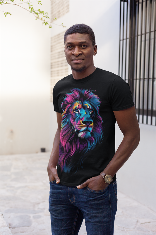 Vibrant Lion T-Shirt Printify T-Shirt Rhythm & Drip Apparel